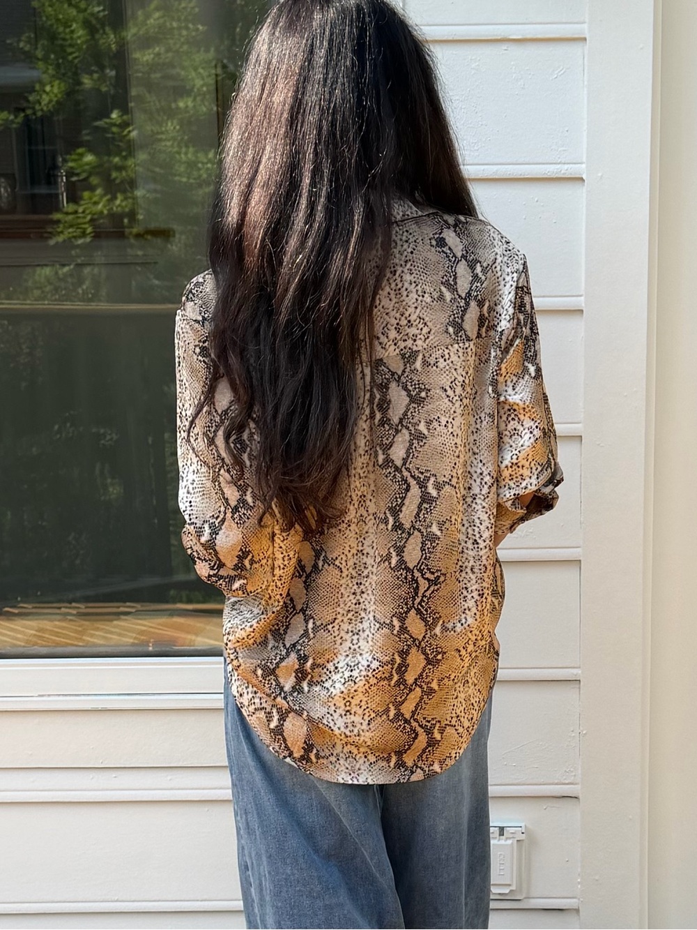 FROM PARIS FRANCE Boho snakeskin print blouse - Picture 4 of 5